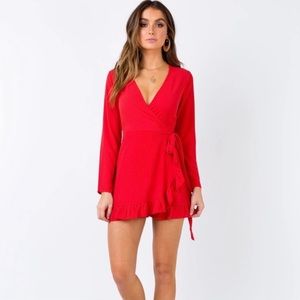 Princess Polly Red Agnetha Mini Dress, US 4 / AU 8